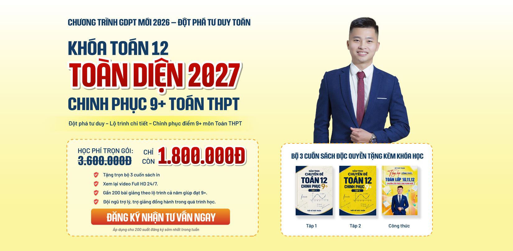 Khóa Toán 12 Toàn Diện 2026 - Thầy Hồ Thức Thuận